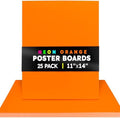Hygloss Poster Board 11 x 14, 25 Pack Neon Orange, Colored Posterboard