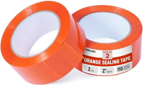 2" x 110 Yards Orange Packing Tape, 2 Rolls