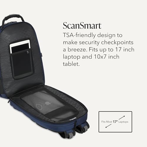 SWISSGEAR 1900 ScanSmart Laptop Backpack, Fits Most 17-Inch Laptops, TSA-Friendly Lay-Flat Design, RFID Protection, and Tablet Pocket, Black, 31L, 18.5-Inch