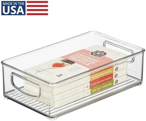 iDesign Stackable Pantry Bin with Handles, Clear