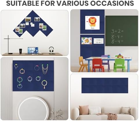 36" x 24" Felt Bulletin Board & Cork Board Alternative, Denim Blue