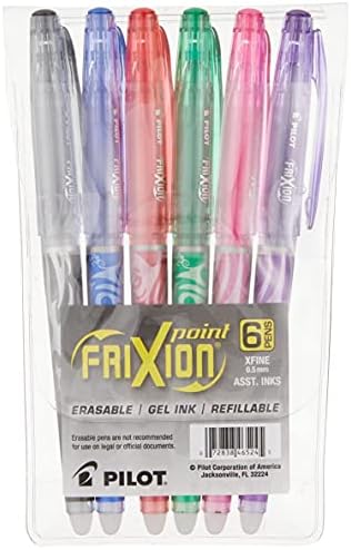 PILOT, Extra Fine Point 0.5 mm, Pack of 6, Assorted Colors