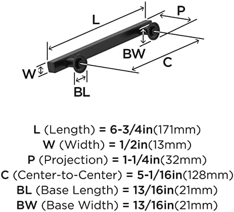 Amerock 5-1/16" Everett Matte Black Drawer Pull