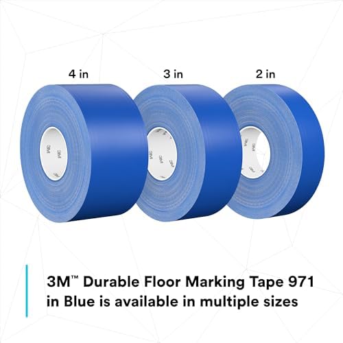 3M Durable Floor Marking Tape 971, Blue, 2 in x 36 yd, 17 mil, 1 Roll