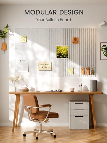Bumusty 36"x 24" Large Felt Bulletin Board Tiles,Light Gray