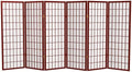 4 ft. Short Window Pane Shoji Screen - Rosewood - 6 Panels