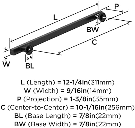 Amerock 10-1/16" Everett Matte Black Drawer Pull