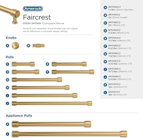 Amerock 12-5/8" Faircrest Champagne Bronze Drawer Pull