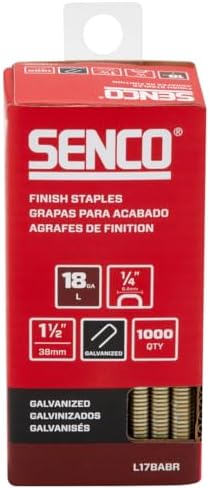 SENCO Collated Medium Wire Staples, Galvanized, 18 GA (L17BABR) 1,000 Box