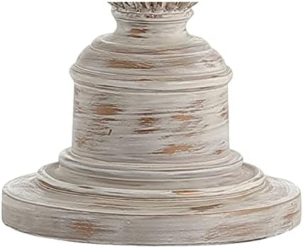 JONATHAN Y Regent Rustic Table Lamp 33" Resin Wood-Look, White Wash