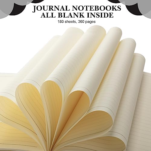 SATINIOR 5 Pack A4 Notebooks Leather Softcover Journal, Black