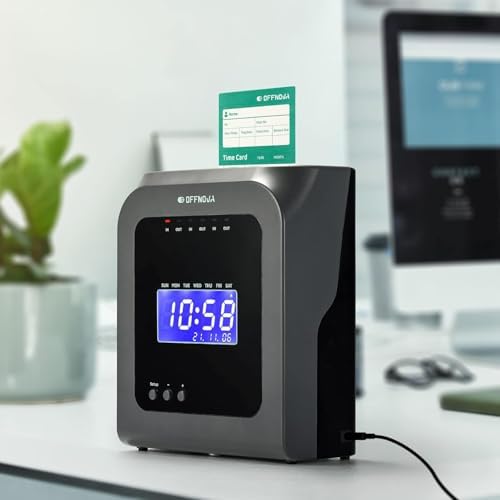 OFFNOVA Thermal Employee Time Cards, Monthly Double-Sided Punch Cards, 3.3" x 7.3", Auto Sensing & Auto Mark Late/Early Leave, 100 Pack for Office Time Clock