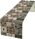 Rustic Moose Deer Bear Table Runner, Retro Vintage Bear Cottage Country Style Cabin Farmhouse Dinner Runner for Home Kitchen Dining Table Decoration 13"x108"