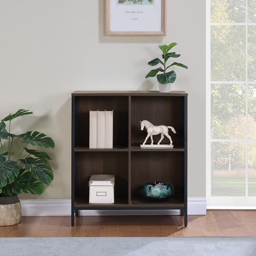 OSP Home Furnishings Ace Contemporary Modern Storage Bookcase with Shelves, 2- Shelves, 4 Cubes, Ozark Ash Finish