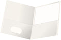 Oxford Twin-Pocket Folders, Textured Paper, Letter Size, White, Holds 100 Sheets, Box of 25 (57504EE)