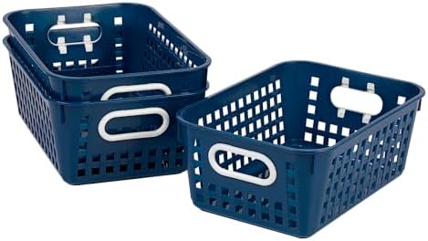 Really Good Stuff Medium Plastic Book Baskets, 11" x 7.5" x 4.5", 6-Pack