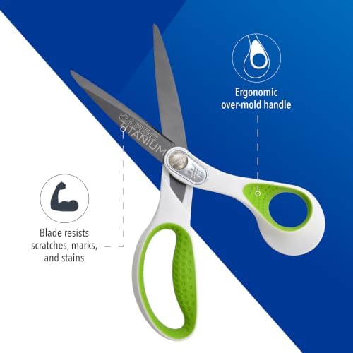 Westcott 16935 8-Inch Heavy-Duty Lefty Carbo-Titanium Scissors For Office and Home, Straight (16935)