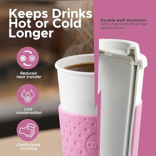 Copco Acadia Travel Mug, 16 Oz - Pink, Set of 3