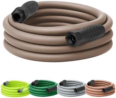 Flexzilla Colors SwivelGrip Garden Hose 5/8 in. x 25 ft., Lightweight All-Weather Water Hose, Durable and Flexible, Leak-Free Connections, Brown Mulch