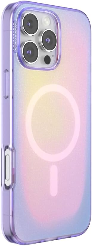 PopSockets iPhone 16 Pro Max Phone Case with MagSafe, Wireless Charging Compatible, Purple - Aura