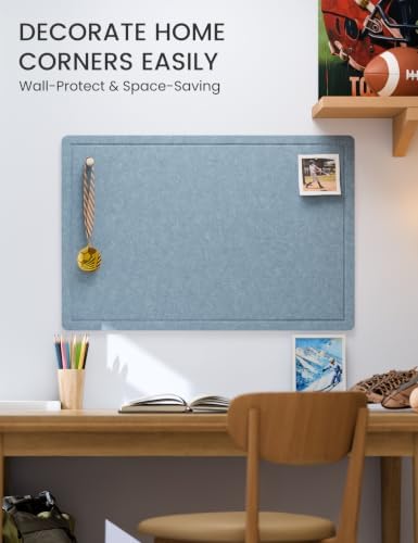 Fluxynara 35.4" x 23.6" Bulletin Board, Dusty Blue