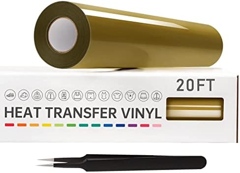 VinylRus Heat Transfer Vinyl, Gold, 12" x 20ft