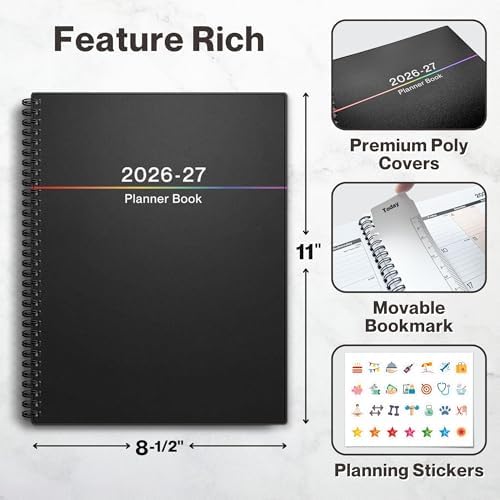 Dunwell 2026-2027 Planner 8.5x11, Weekly Monthly Academic Planner