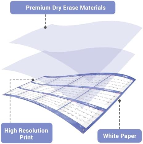 2027 Large Dry Erase Calendar - 48" x 32", 2027 Dry Erase Calendar for Wall