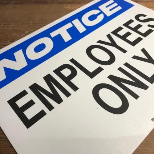 TRADESAFE Employees Only Sign - Business Signs, Office Sign, Quick Install Aluminum Safety Sign, Light Reflective, UV-Resistant, Waterproof, 14” X 10” Employee Only Signs for Doors
