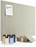 VIVELDA Large Felt Bulletin Board 48 x 36 Inch - 12-Pack Square Acoustic Wall Panels, Cork Board Alternative, NRC 0.95, Damage-Free Adhesive, Slatted Design for Home, Classroom (Sage)