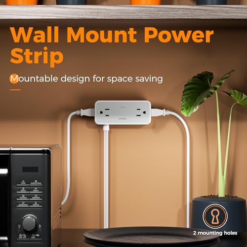 TESSAN Extension Cord 5 FT, Power Strip with 900J Surge Protection, Grey
