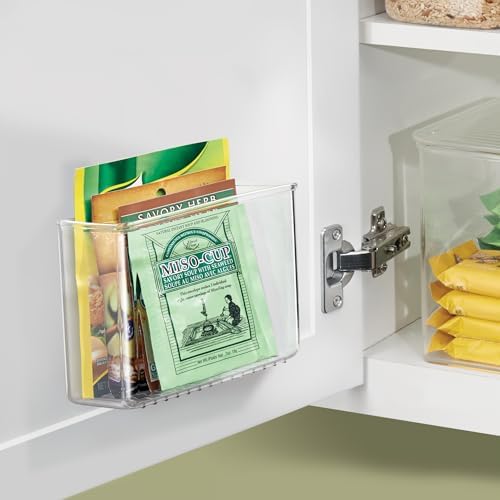 iDesign Adhesive Organizer Bin, Set of 4, Clear
