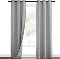 NICETOWN Noise Insulation Curtain Panels, Pair of Energy Smart & 100% Blackout Echo of Sounds Reducing Drapes for Dining Room Window, Thermal Guest Room Lined Window Dressing(Silver Grey, 42 x 84)