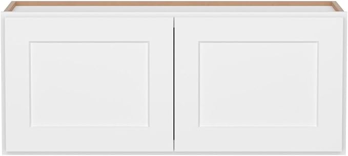 Furinno Shaker Wall Kitchen Cabinet 2-Doors, White | 12 D x 36 W x 15 H, Adjustable Hinges, Soft-Close Shaker-Style Door, Ready to Assemble, Plywood, for Pantry, Dining Room