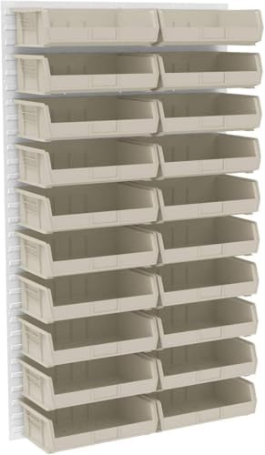Akro-Mils 30255 AkroBins Plastic Storage Bins, 11"x16"x5", Stone, 6-Pack