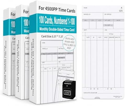 300 Time Cards, Compatible with Nile 4500PP/4500PP10 & Pyramid 3800/3800-10