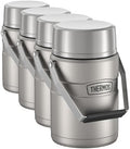 THERMOS Stainless King Vacuum-Insulated Food Jar Matte Steel | With Storage Containers | Built-in Handle | 47 Ounce | Pack of 4