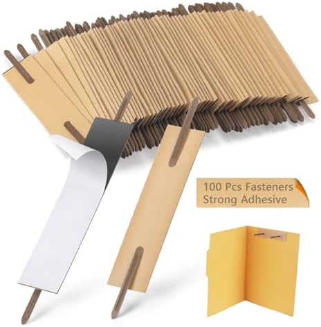 Self-Adhesive Prong Paper Fasteners- IMLIKE 2" Capacity,Strong Adhesion,Metal Fasteners，2.75" Base for Paper Folder or Files,100 pcs/Box