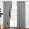 NICETOWN Noise Insulation Curtain Panels, Pair of Energy Smart & 100% Blackout Echo of Sounds Reducing Drapes for Dining Room, Thermal Guest Room Lined Window Dressing(Silver Grey, 52 x 84 inch)
