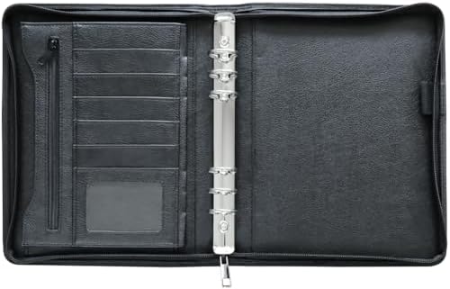 Fan&Ran 2026-2027 Zippered Planner, 6-Ring Portfolio Binder with Weekly Inserts, A5 Size, Black