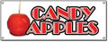 72" Candy Apples Banner Sign Caramel Apple cart Sign Signs