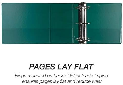 Samsill Durable 6 inch 3 Ring Binder, Locking D Ring Binder, Customizable Clear View Cover, Green, 2-Pack, Holds 1225 Pages