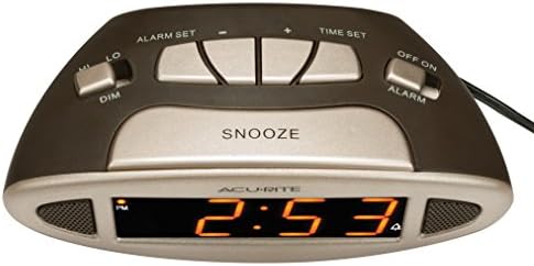 AcuRite 13027A Intelli-Time Digital Alarm Clock,Black