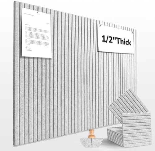 48" x 36" Large Felt Bulletin Board 1/2" Thick, Light Gray