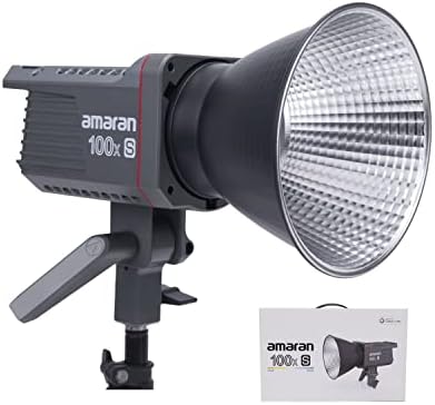 Aputure amaran 100x S Bi-Color LED Video Light, 100W Output, Bluetooth App Control, 9 Built-in Lighting Effects, DC/AC Power Supply, Ultra Silent Fan