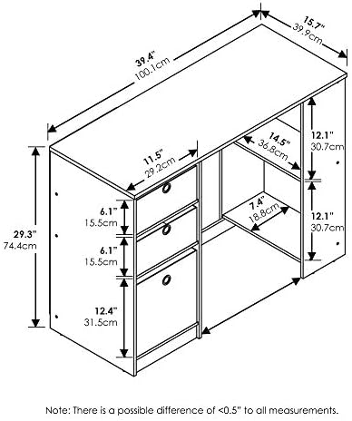 FURINNO Computer Study Writing Desk, Espresso, Model:15110EXBR