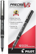 PILOT Precise V5, Extra Fine Point 0.5 mm Black Pens, Black, Pack of 12