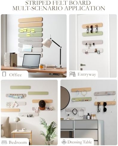 JBER Felt Strip Board 13" x 2", 8 Pack Cork Board Alternative, Harvest