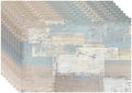 Batmerry Taupe Squares Texture Linen Placemats Set of 8, Grey and Beige Abstract Painting Washable Table Mats for Kitchen Table Thickened Heat Insulation Dining Set Indoor Outdoor 12X18 in
