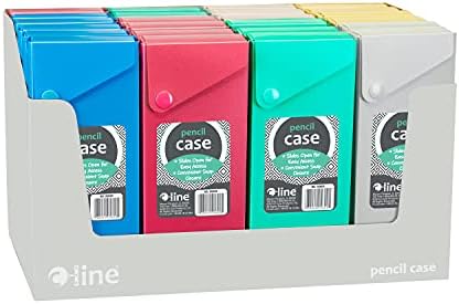 C-Line Slider Pencil Case, Poly, Pack of 24 Pencil Cases, Assorted Colors (05600-24)